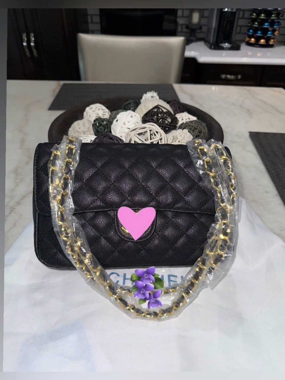 C quilted shoulder bag